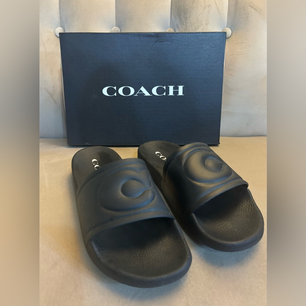 COACH rubber slide sandals